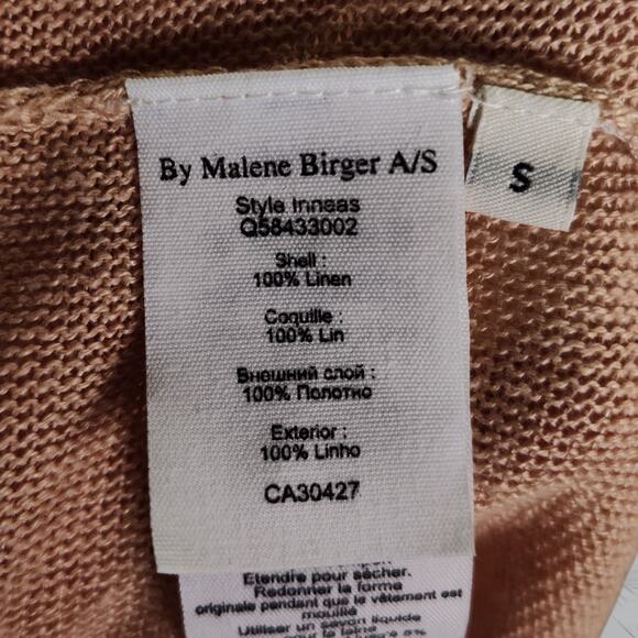 By Malene Birger Linen Knit V-Neck Midi Dress 3/4 Sleeve Minimalist S Inneas - Picture 15 of 16